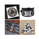 thumbnail image 2 of Brazalete Xtellar Vikingo Hombre  Cuero Amuleto Nórdica Runas, 2 of 4