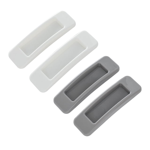 MasteelfCA 4pcs Rectangular Adhesive Auxiliary Door Window Handle Refrigerator Cabinet Handle Drawer Handle Sliding Door Handle 1 Pair Grey and 1 Pair White Handles