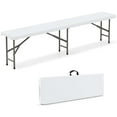 thumbnail image 2 of Costway 6 ft Plastic Folding Bench with 1320 LBS Capacity Handle & Lock For Outdoor Picnic White, 2 of 9