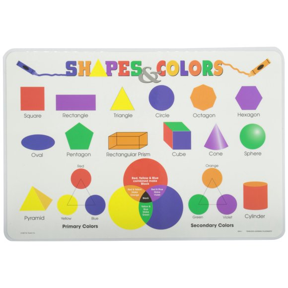 Painless Learning Formas Y Colores Mantel Individual Grande