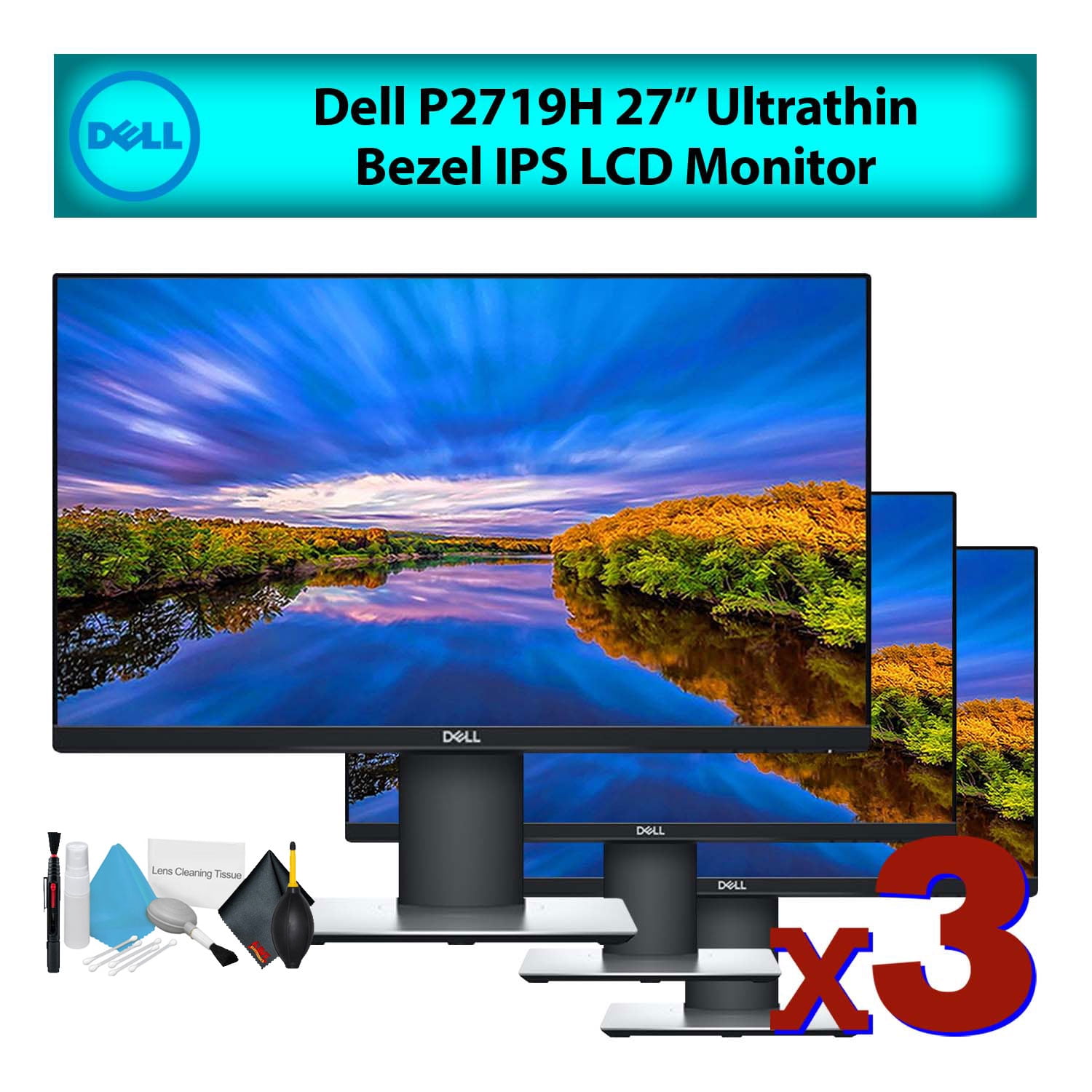 Dell 27" (P2719H) Ultrathin IPS LCD Computer Monitor (3Pack) Budget