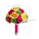 thumbnail image 3 of Artificial Colorful Rose Wedding Bridal Bouquet Romantic Bride Holding Flowers DIY Bridesmaid Bouquets Valentine's Day Decoration, 3 of 4