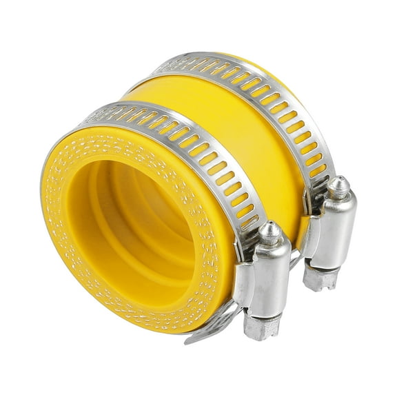 Unique Bargains 35mm ID Yellow Carburetor Adapter Inlet Intake Pipe Manifold Adapter Boot Sleeve Interface with Clamps