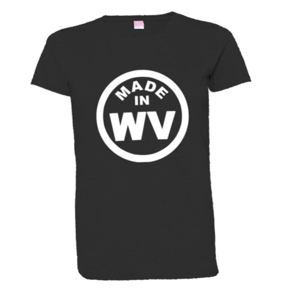 PleaseMeTees™ Womens From Born Made In West Virginia WV Logo Label HQ Tee