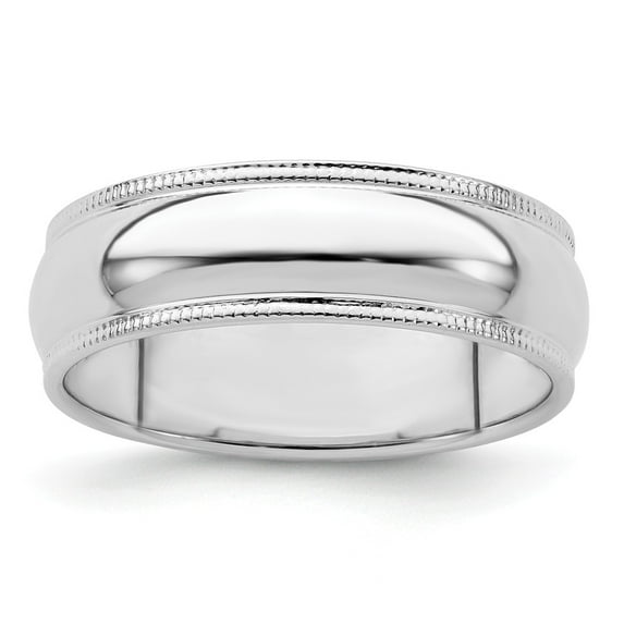 Solid 925 Sterling Silver 6mm Plain Classic Dome Milgrain Wedding Band Ring Size 12