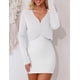 thumbnail image 5 of Jersey tipo cárdigan Shrug Bolero OmicGot White para mujer, 5 of 6