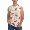 thumbnail image 2 of Lsque Cartoon Flat Mushrooms Print Men's Cotton Blend Sleeveless Muscle Shirts (S-3XL)- Moisture Wicking, Odor Protection, UPF 30+,Small, 2 of 8