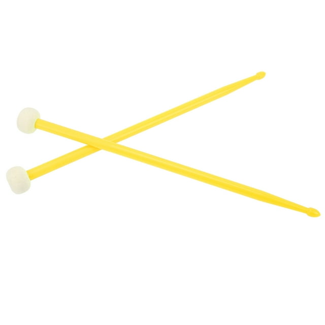 Ensemble de Maillets pour Tambour, Même Poignée en Nylon pour Percussion Tête en Feutre Tambours Maillets Accessoire Double Tête pour Performance Jaune