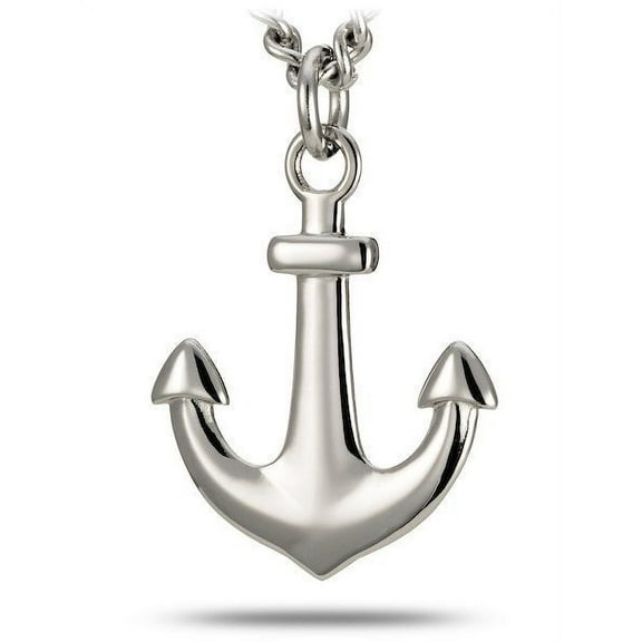 Men's Stainless Steel Small Anchor Necklace-Hebrews 6:19 by Shields of Strength