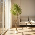 thumbnail image 3 of QinaQin 4.3 ft Artificial Olive Tree, Potted Fake Olive Plant with Lifelike Leaves & 44 Fruits, Decorative Evergreen Faux Plant Trees for Home Indoor Outdoor Living Room Office, 3 of 6