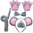 thumbnail image 2 of 1 Set Mouse Costume Set Including Mouse Ears Headband Mouse Nose Mouse Tail Bow Tie Kit, 2 of 3