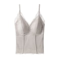thumbnail image 2 of SwiftWear V Neck Camisole Lace Bralette for Women Spaghetti Strap Push-Up Support Tube Slim Crop Tank Top, 2 of 8