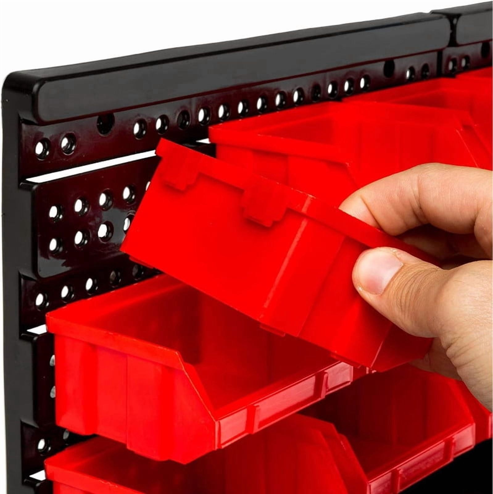 Wall Mounted Storage Bins, 30 Wall Mount Tool Organizer Bins Plastic Parts Rack Container