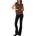 thumbnail image 2 of INSPIRE CHIC Women Knit Sweater Vest Button Down Sleeveless Tank Tops Casual Sweaters Cardigans with Pockets  XL Brown, 2 of 6