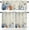 Beige, variant on Blue Pumpkin Kitchen Curtains, Thanksgiving Fall Eucalyptus Leaves Beige 3-Piece Kitchen Curtain Valance and Tiers Set 24 Inch Length, Rod Pocket Half Window Curtains for Cafe Living Room Bathroom