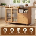 thumbnail image 2 of para Cocina, Armario de Cocina, Gabinete de Almacenamiento con 2 Puertas y 3 Cajones, Mueble Aparador para Sala de Estar, Comedor, 100 * 92 * 36cm (Marron Claro), 2 of 9