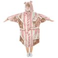 thumbnail image 2 of FORMRS Wearable Blanket Hoodie with Sleeves for Kids Cozy Flannel Sweatshirt, Pink Candy House, 2 of 7