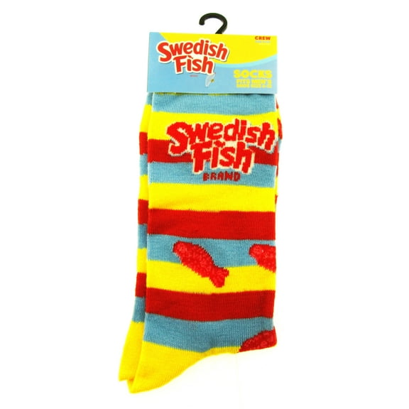 One Pair of Swedish Fish Crew Socks for Men Shoe Sizes 6 - 12