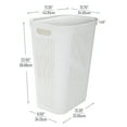thumbnail image 4 of Mind Reader 60L Slim Laundry Hamper, Lid, Plastic, Adult, 17.25"L x 13.75"W x 23.5"H, 2-Pack, White, 4 of 8