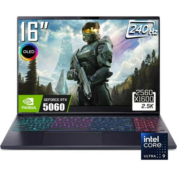 Acer Predator Helios Neo 16S Gaming Laptop, 16" 2560 x 1600 2.5K 240Hz OLED Display, Intel Core Ultra 9 275HX, NVIDIA GeForce RTX 5060, RGB Backlit KB, Win11 Home(16GB DDR5 / 1TB SSD)