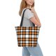 thumbnail image 2 of Fotbe Orange Plaid Bolsa de Playa con Estampado, Bolsa de Hombro, Bolsa de Mano Espaciosa, Bolsa de Viaje Ligera, Bolsa de Compras Versátil, 2 of 6