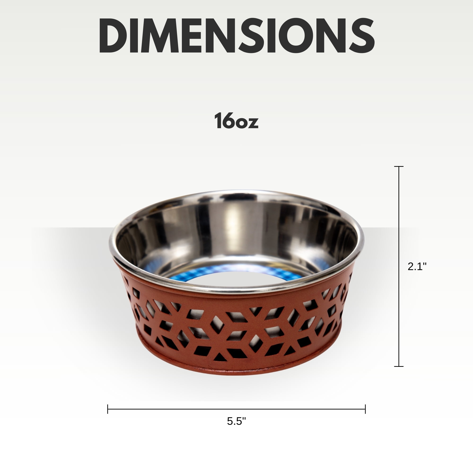 Country Living Set of 2 Stainless Steel Farmhouse Style Dog Bowls