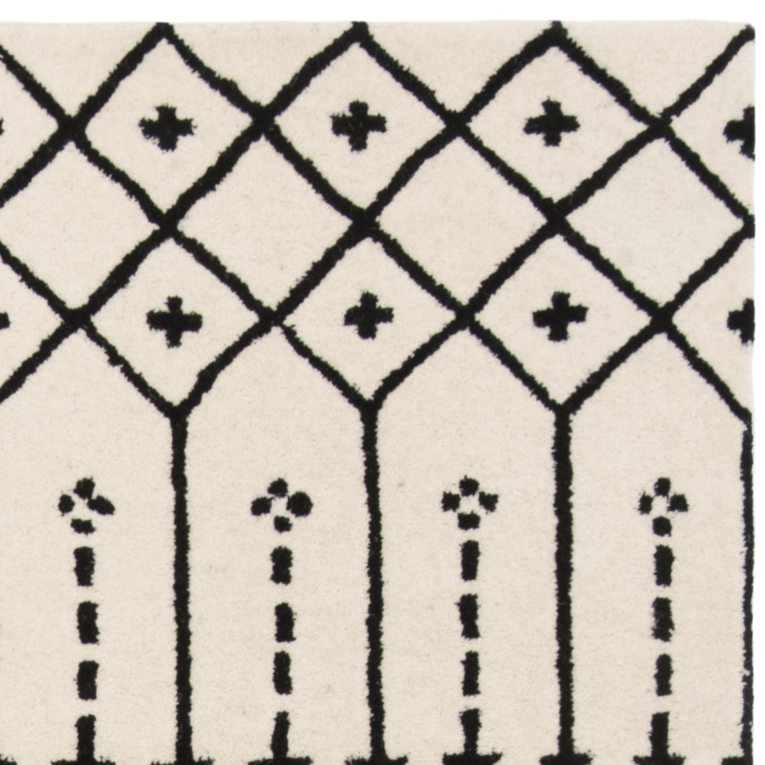 SAFAVIEH Himalaya Darin Geometric Wool Area Rug, Ivory/Black, 3' x 5'
