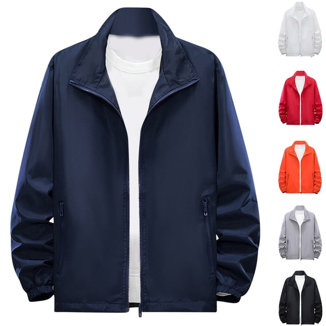 Fengqque Men's Slim Fit Lightweight Softshell Bomber Jacket Coat Fall Jackets for Men White 10(XL)