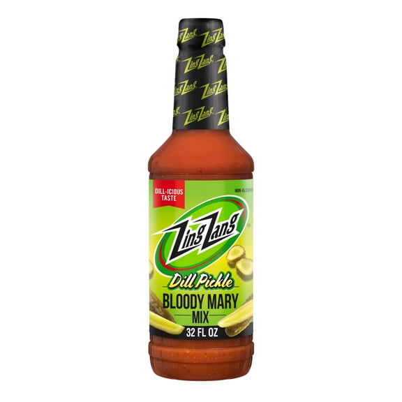 Zing Zang Dill Pickle Bloody Mary Mix, Non-Alcoholic Cocktail Mixer, 32 Fl Oz Bottle