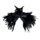 thumbnail image 1 of Bufanda de hombro con plumas góticas, estilo punk, cómoda capa para disfraz de Halloween para graduación Negro, 1 of 9