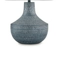 thumbnail image 4 of Lym Table Lamp, Gray Hammered Metal Base, White Fabric Shade 28 Inch, 4 of 5