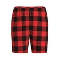 thumbnail image 4 of Fotbe Buffalo Plaid Red Black Pajama Shorts for Men, Men's Pajama Bottoms, Sleepwear,Short Pajama Pants-4X-Large, 4 of 9