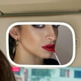 thumbnail image 3 of Car Sunshade Clip-on LED Makeup Mirror ABS Dimmable Cosmetic Mirrors USB Circle Light Low Power Consumption Automotive Accessory White, 3 of 8