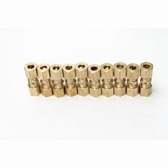 LTWFITTING 1/4" OD Compression Union,Brass Compression Fitting(Pack of 10)