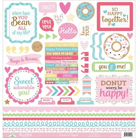 Doodlebug Designs Cardstock Alphabet Stickers - Cream & Sugar Cardstock Stickers 12