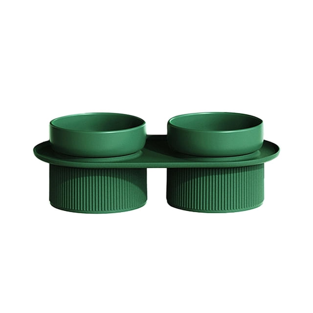 Juego de cuencos de comida y agua para gatos, cuencos para gatos, comedero antideslizante para comida y agua para perros medianos , Verde
