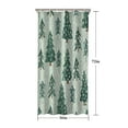 thumbnail image 5 of Light Green Christmas Tree and Snow Pattern Shower Curtain 36"x72" ,Bathroom Decorative Shower Curtains Set with 12 Hooks,Modern Waterproof Washable Shower Curtain, 5 of 6