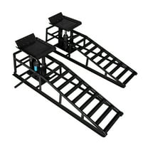 Sturdy Hydraulic Car Ramps Set Red 2 Pack High Lift 11000LBS Heavy-Duty Service Ramps for Automotive Maintenance