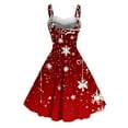 thumbnail image 3 of XWSHYW Womens Dresses Fashion Christmas Pattern Sleeveless Dress Leisure Loose Fit Off Shoulder Womens Dresses, 3 of 3