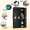 thumbnail image 2 of Aobabo Metal Storage Lockers 3 Door Lockable Locker with Pegboard, 72 Inch Tall Storage Locker for Employee,Home Office,Gym,School, Assembly Required,Black, 2 of 7