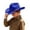 hat 45#Blue, variant on Cowboy Hats for Kids Vintage Wide Brim Felt Solid Color Cowgirl with Belt Buckle for Boys and Girls Trendy Summer Outdoor