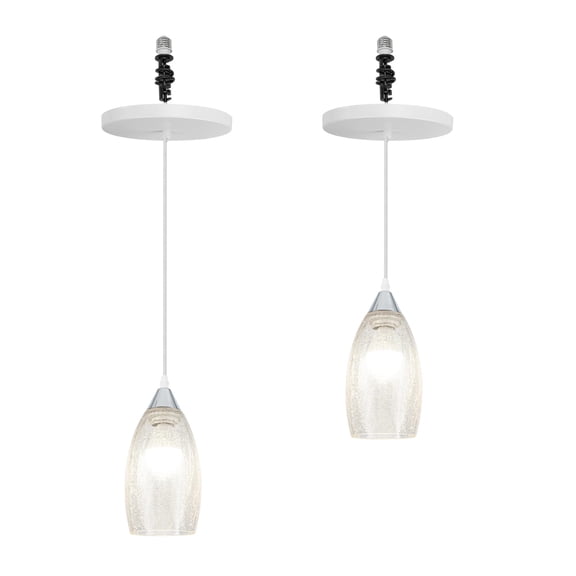 Kiven Instant Light Conversion Kit for 4/5/6inch Hole, 2 PackArt Glass Farmhouse Lighting Recessed Can Light Conversion Kit to Pendant with E26 Screw-in Adapter for Kitchen Living Hallway DZ0524
