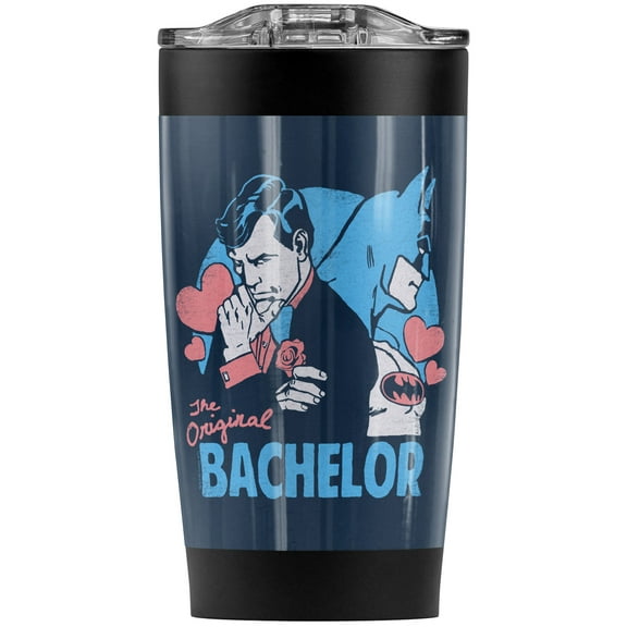 Batman Bachelor Stainless Steel Tumbler 20 oz Coffee Travel Mug/Cup, Vacuum Insulated & Double Wall with Leakproof Sliding Lid | Great for Hot Drinks and Cold Beverages
