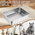 thumbnail image 5 of 2 Pack Stainless Steel Litter Box for Kittens,15.7"×11.8"×2.8" Mini Metal Litter Pan Low Entry for Small Kitten and Senior Cat,Kitty Shallow Litterbox for Guinea Pig,Puppy,Hamsters Toilet, 5 of 6