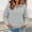 Gray, variant on Women Sweatshirt Sevevn Half Zip Stand Collar Regular Fit French Terry Fabric Front Kangaroo Pocket Ribbed Cuff Long Sleeve For Daily Casual Outdoor Wear