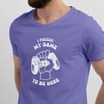 thumbnail image 2 of Greenyef Graphics I Paused My Game to Be Here Gamer Gift Funny Tee Men's T-Shirt Style-43 (Violet & White, Large), 2 of 6