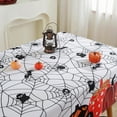 thumbnail image 4 of Hvmvliv Halloween Tablecloth 59x70in Waterproofs Polyester Web Halloween Tablecloth Party Pumpkin Dining Table Decoration Printed Tablecloth Suitable for Halloween Decoration White, 4 of 6