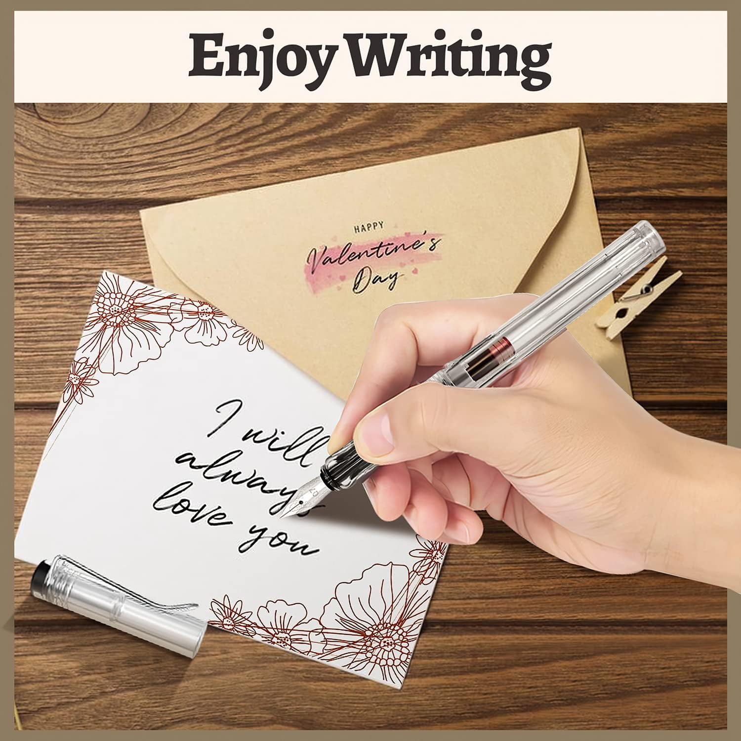 Calligraphy Set, 7 Pcs Fountain Pen with Different Replaceable Nib and 40 Ink Cartridge in 11 Color for Beginner Writing Drawing Kit