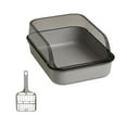 thumbnail image 2 of Large Open Cats Litter Box Kitty Litter Pan, Cartoon Appearance, Heighten Cat Sandbox, Splashproof Cat Toilet Cat Litter Tray, Gray, 2 of 6