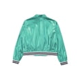 thumbnail image 6 of iiniim Kids Girls Metallic Shiny Bomber Jacket Coat Long Sleeve Zip Up Outerwear Jazz Modern Dance Top Size 6-16 Blue Green 14, 6 of 7